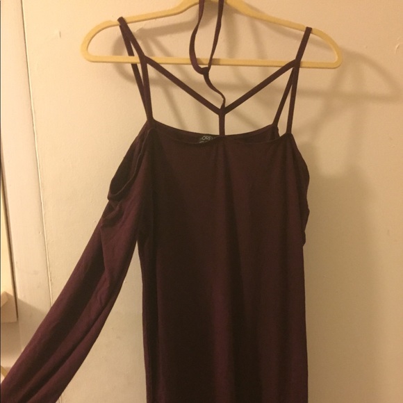 Dark maroon long sleeved dress - Picture 3 of 5